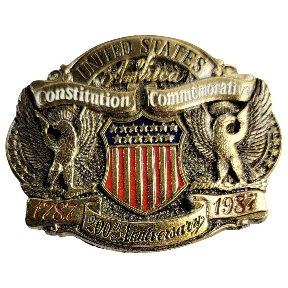 Limited Edition No. A44216 U.S. Constitution Commemorative Belt Buckle 1987 Grea